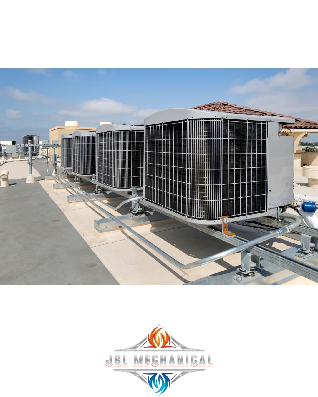Commercial rooftop HVAC units maintained by JBL Mechanical